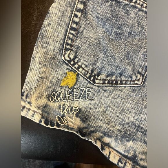 Cactus Embroidered Acid Wash Jean Shorts Size 27 Western Desert Festival Vibes - Picture 7 of 10